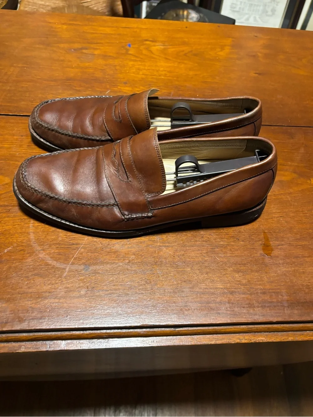 Johnston & Murphy Men’s Tan Leather Penny Loafers Size 10M Style 20-7796